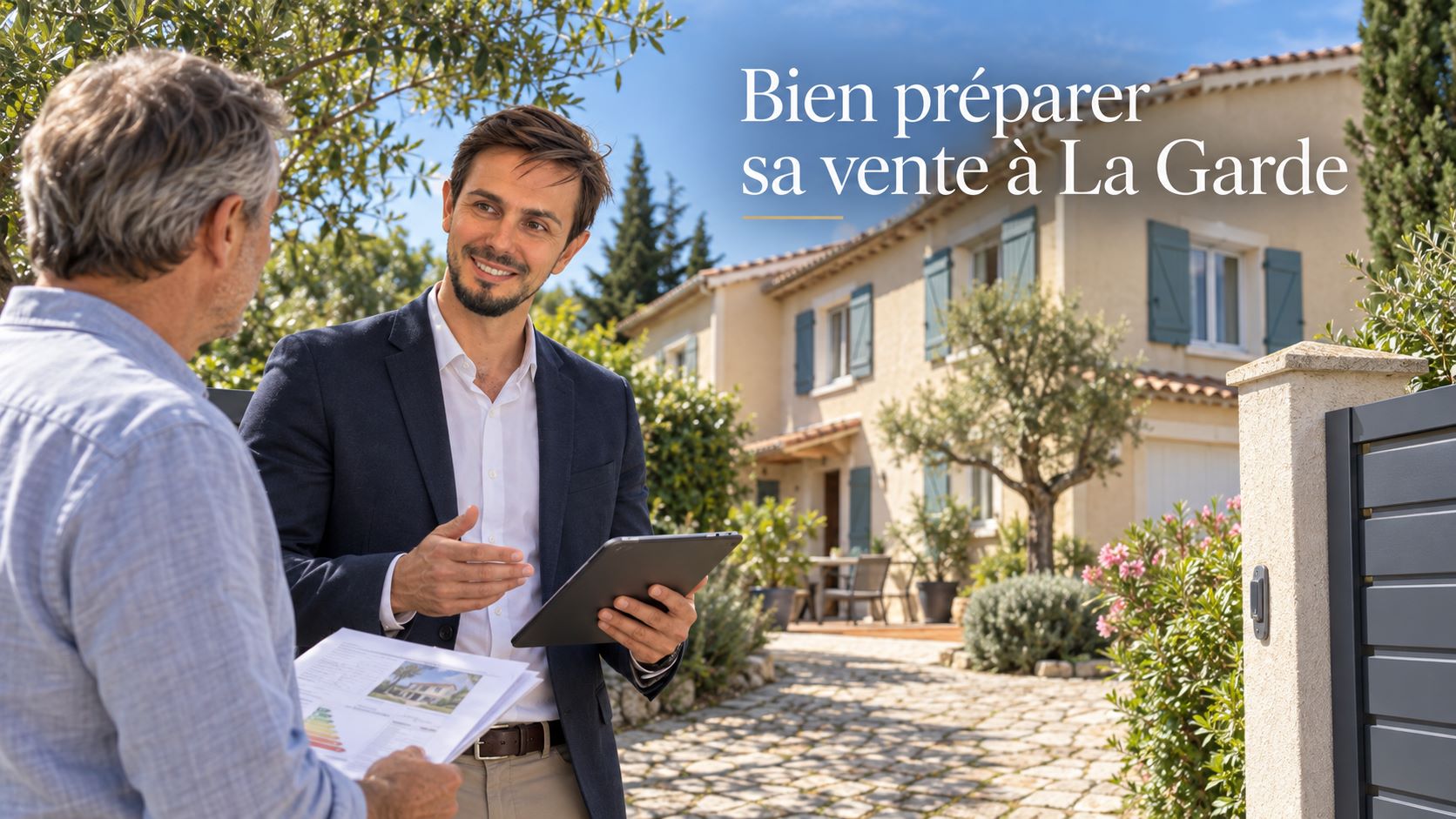 Premier rendez-vous devant une maison individuelle de La Garde pour préparer la vente